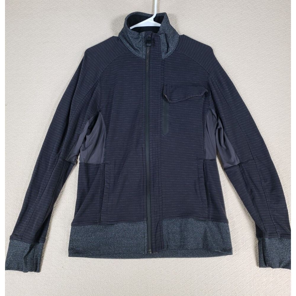 Lululemon Jacket Men Medium Black Athletica Full Zip Magnet Pocket Running Sport